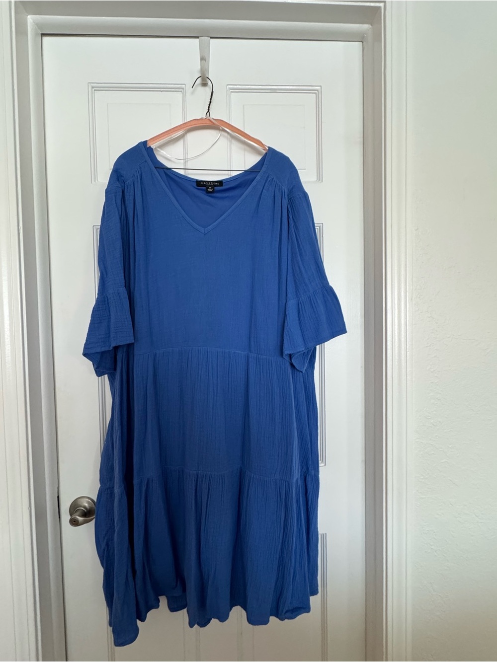 Perceptions Royal Blue V-Neck Tiered Mini Dress